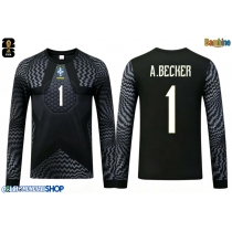 Maglie da calcio Brasile Alisson Becker #1 Portiere Prima Maglia Bambino Mondiali 2026  Manica Lunga + Pantaloni corti)
